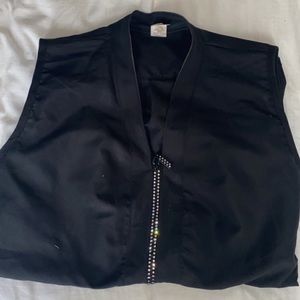 stylist rhinestone vest salon jacket